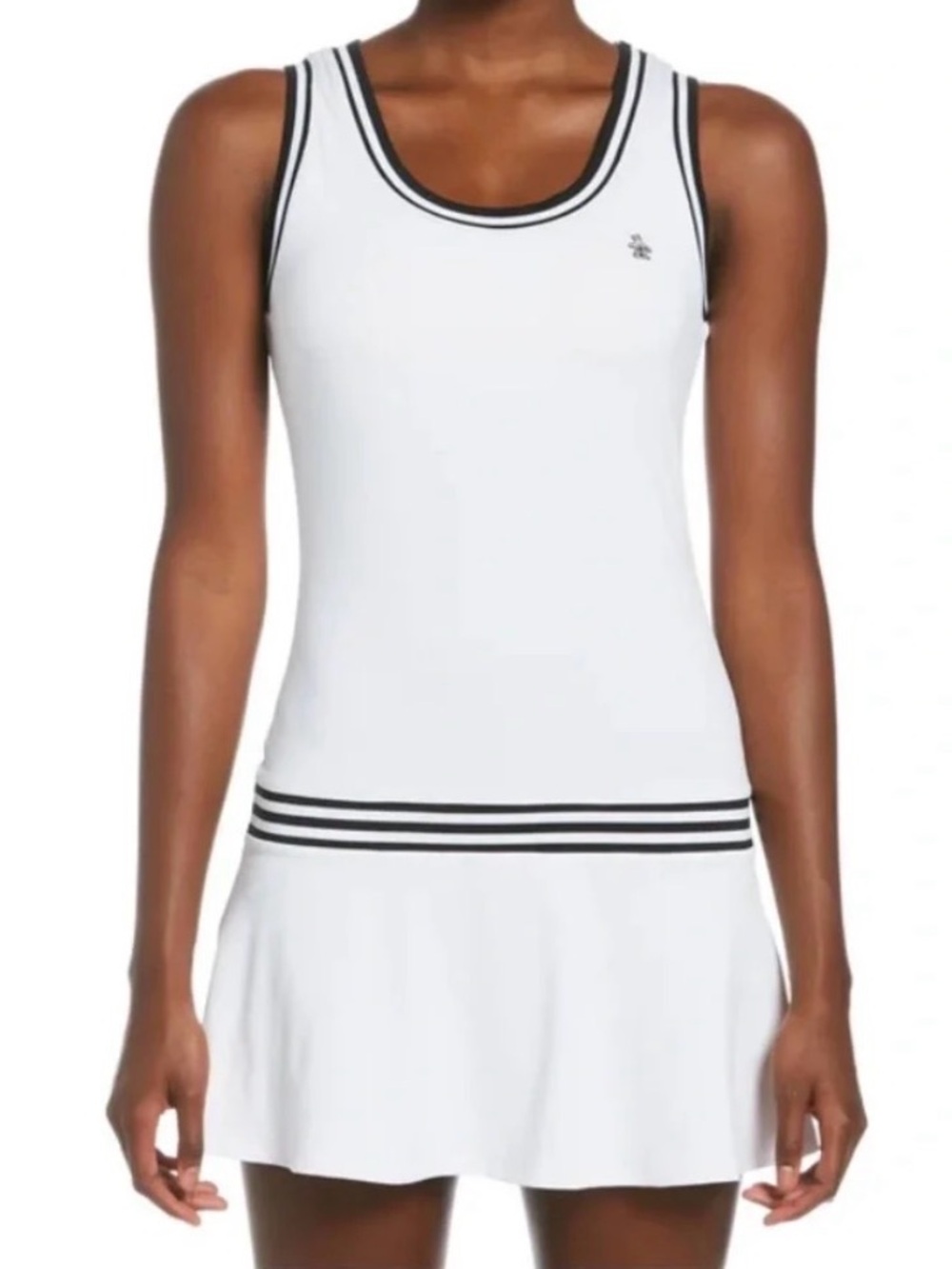 Original Penguin Tennis Dress White Drop Waist Built In Shelf Bra M